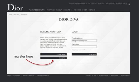 dior register account